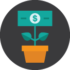 icon of money growing out of a plant